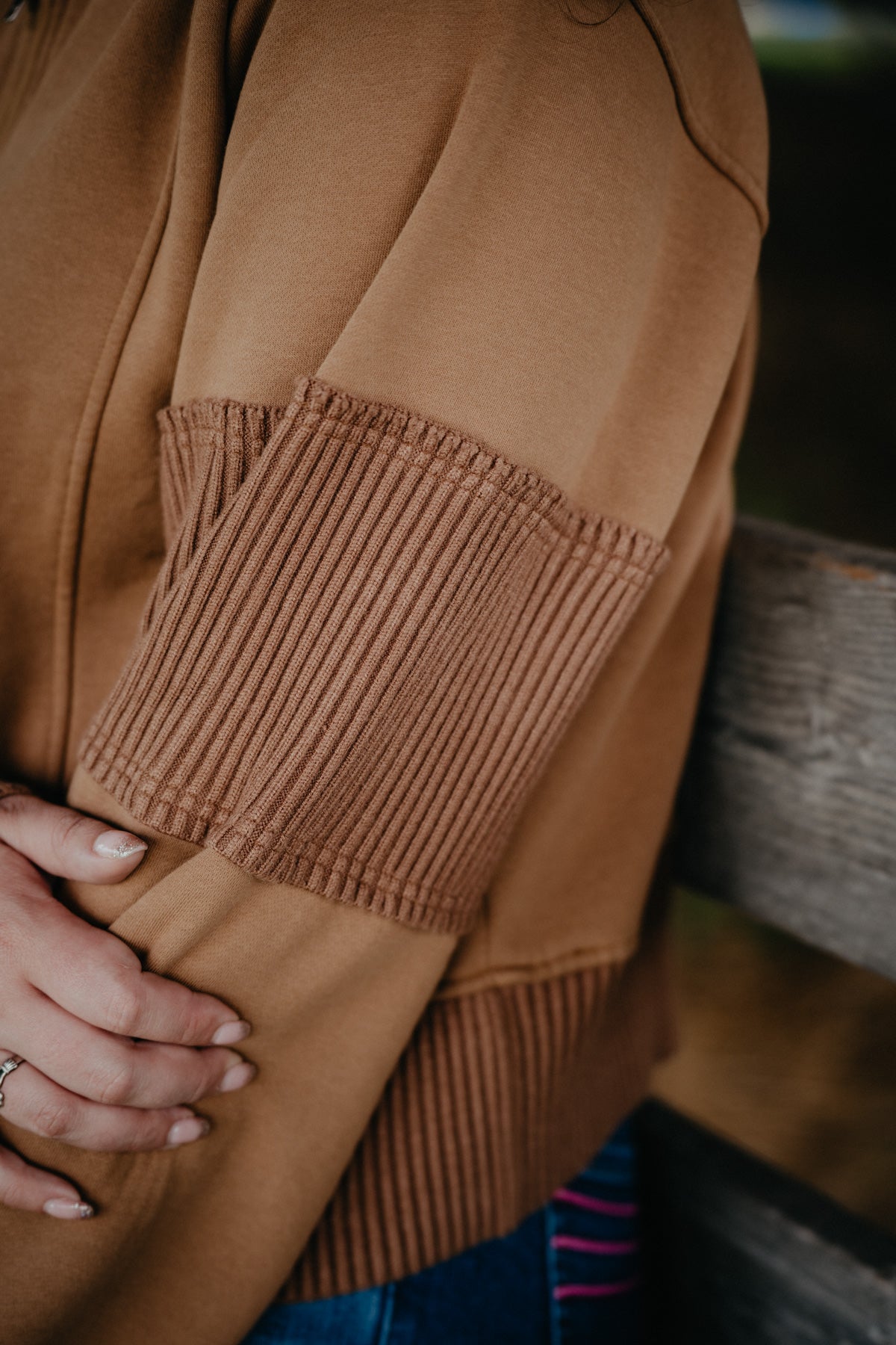 'Teri' Women's 1/2 Zip Camel Sweater