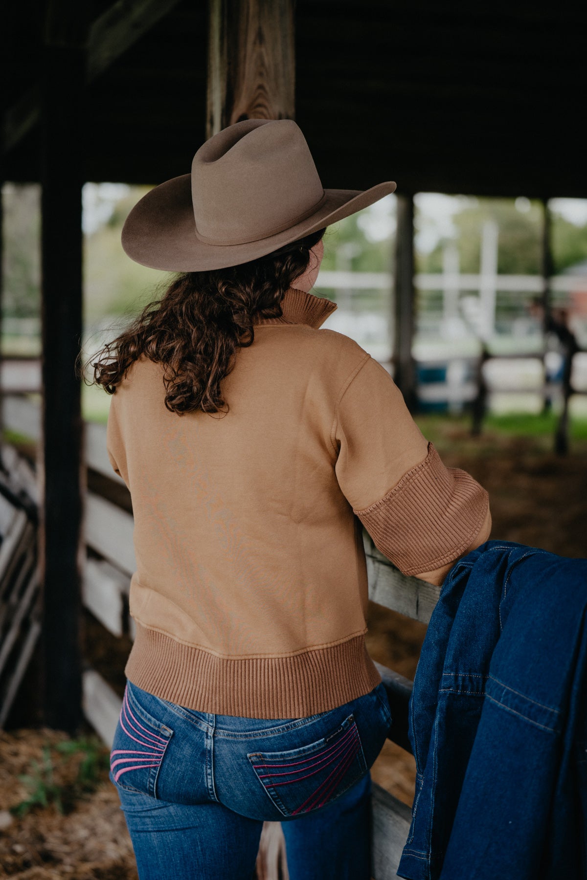 'Teri' Women's 1/2 Zip Camel Sweater
