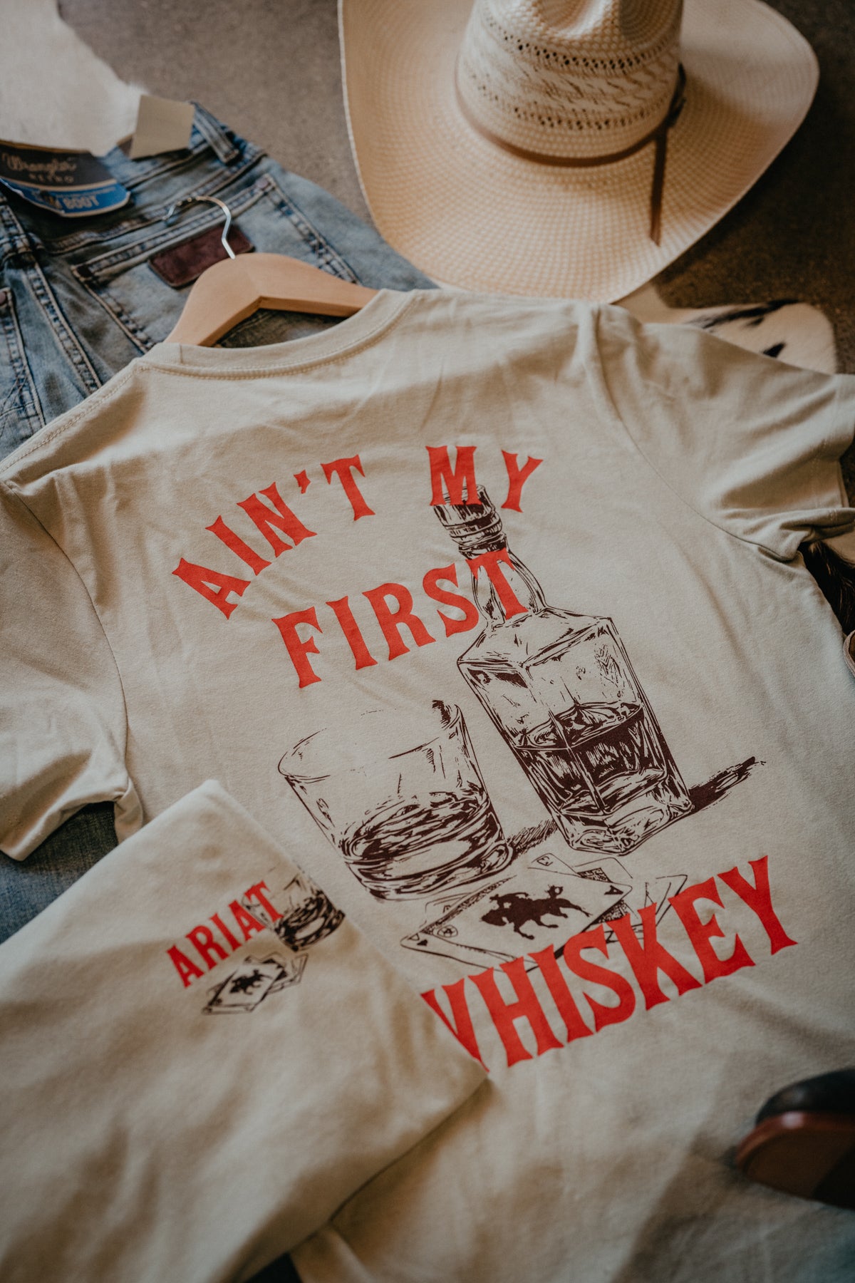 'Ain't My First Whiskey' Men's Olive Ariat T-Shirt (S-XXL)