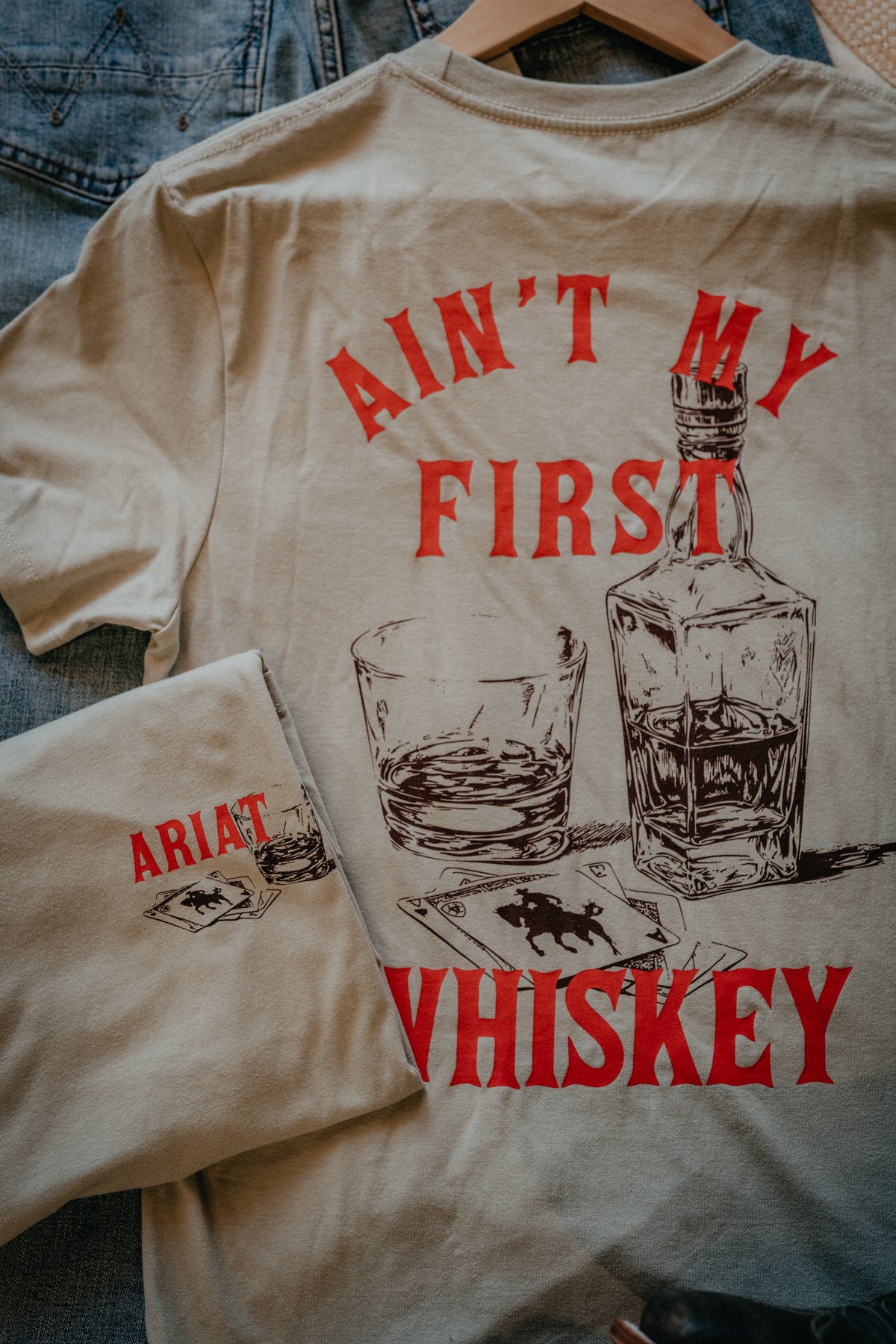 'Ain't My First Whiskey' Men's Olive Ariat T-Shirt (S-XXL)