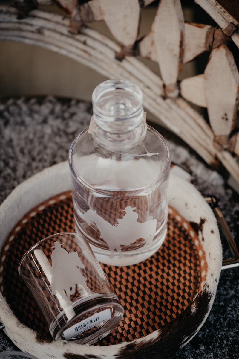 Cowboy Etched Glass Decanter