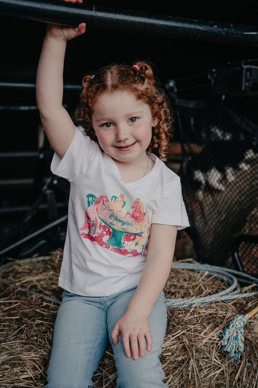 'Horse Party' Girl's Wrangler T-Shirt (XS-L)