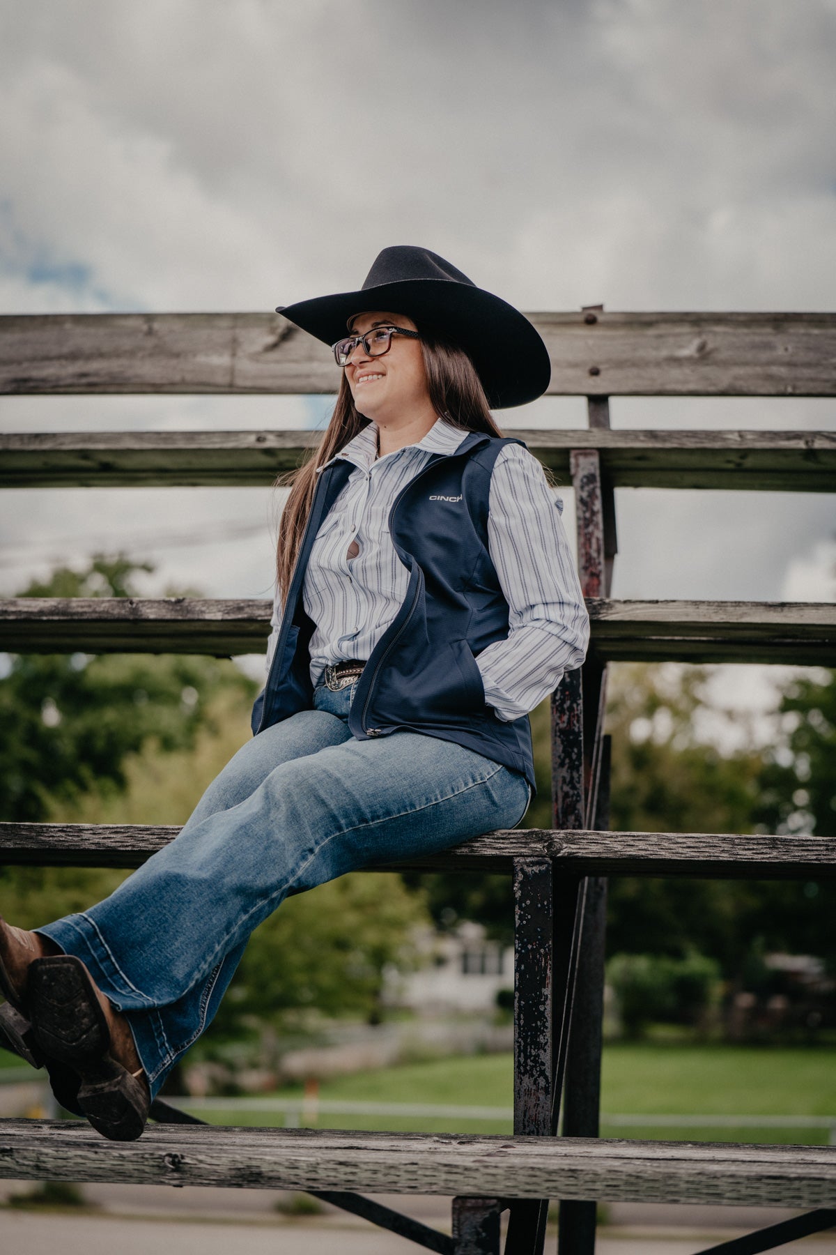'Naomi' Women's Navy Soft Shell Vest by CINCH