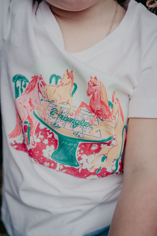 'Horse Party' Girl's Wrangler T-Shirt (XS-L)
