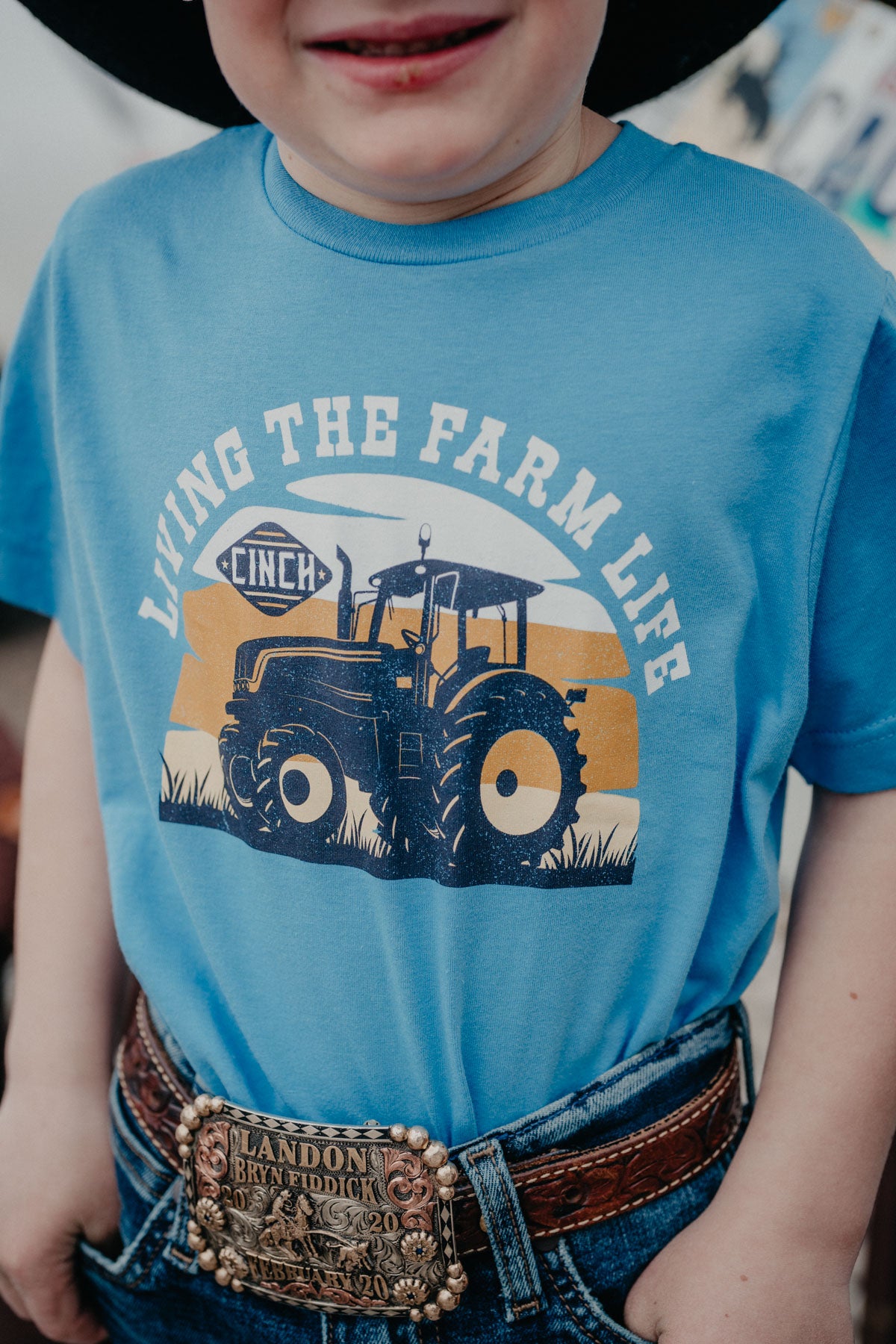 'Farm Life' Boy's CINCH Blue Graphic T-Shirt (S-L)