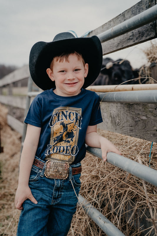 'Buckin' Bulls' Boy's CINCH Navy Graphic T-Shirt (2T-XL)