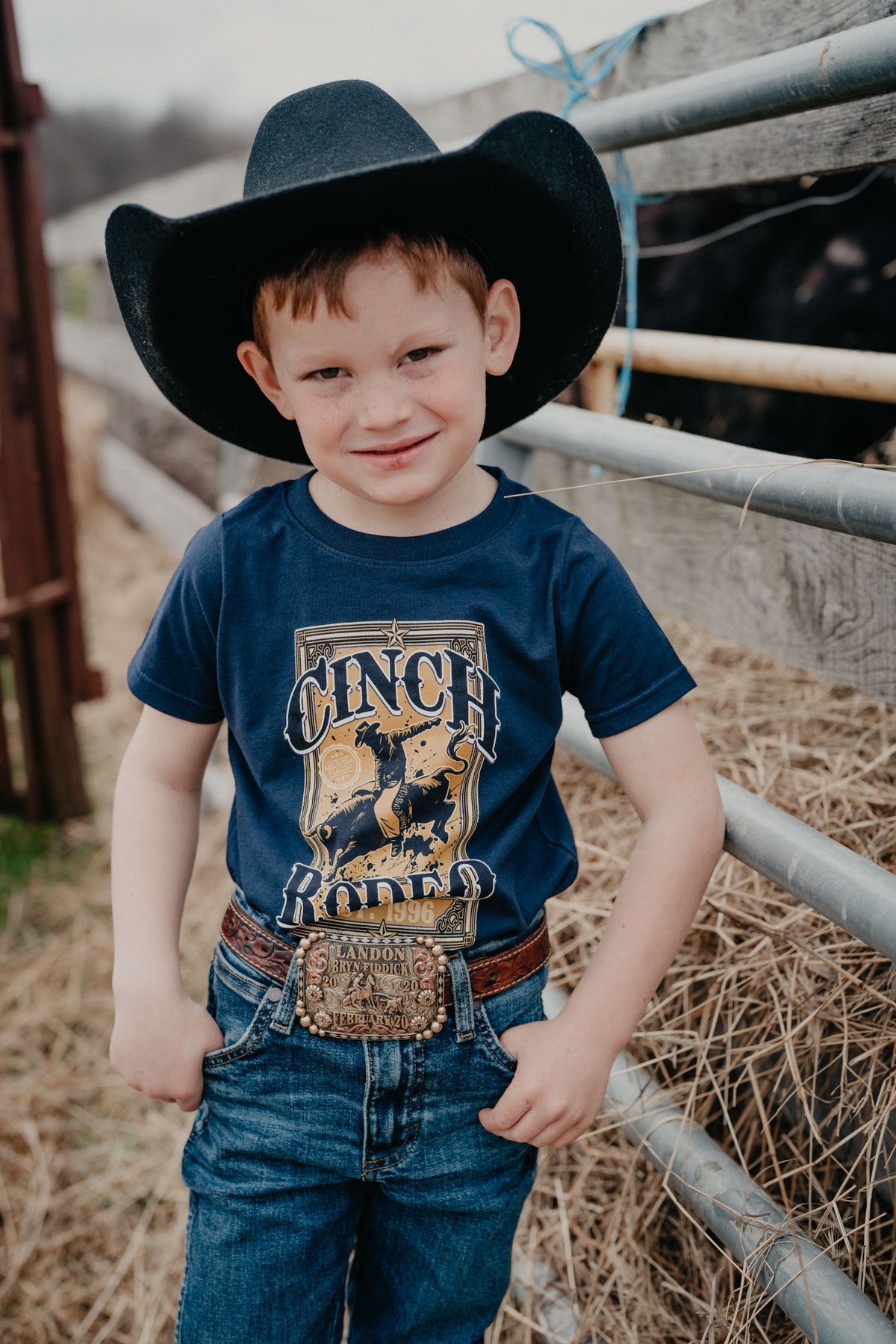 'Buckin' Bulls' Boy's CINCH Navy Graphic T-Shirt (2T-XL)