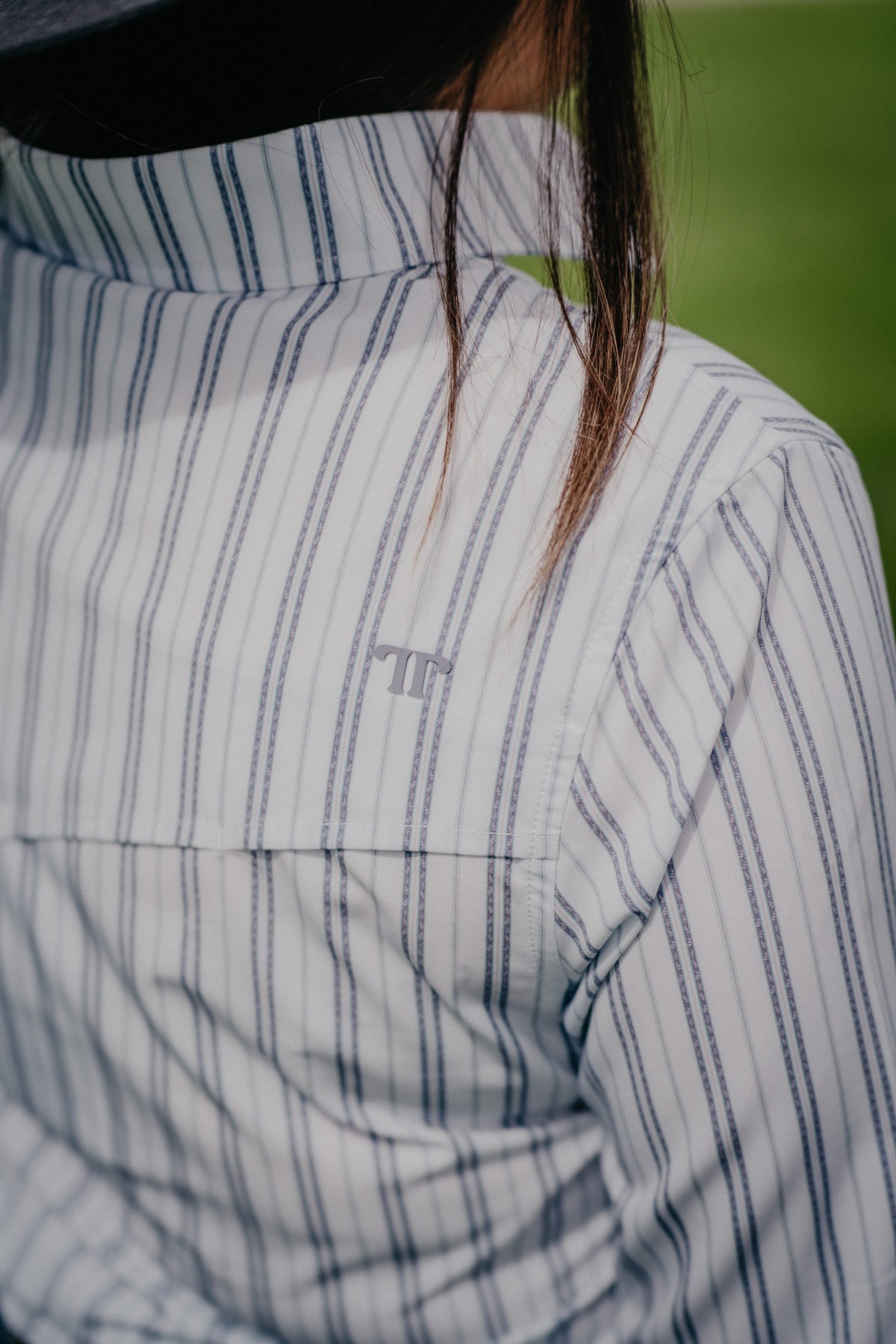 'The Jackie' Blue Striped Women's Long Sleeve Pearl Snap by Ferrell