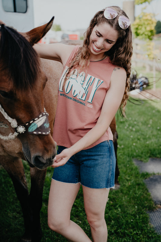 'Wild Ride' Women's Mauve Tank Top by Hooey (S-XXL)