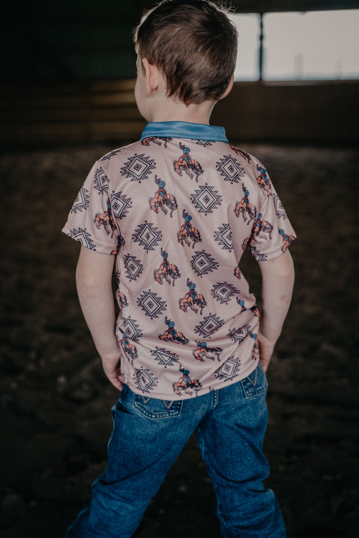 Aztec Bucking Horse Polo Onesie / Shirt (3-6M to 7T)