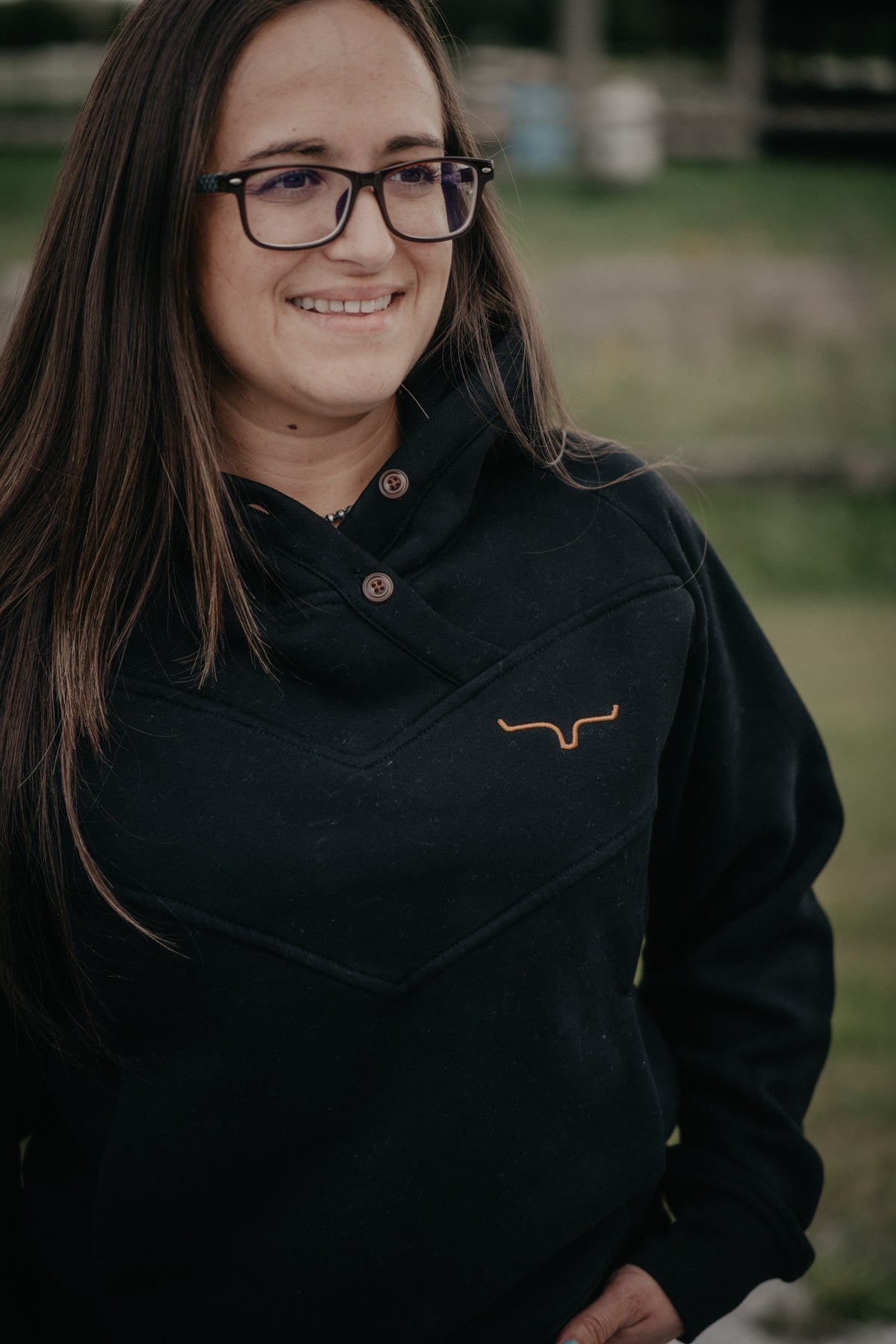 'Ella' Black Hooded Pullover by Kimes Ranch