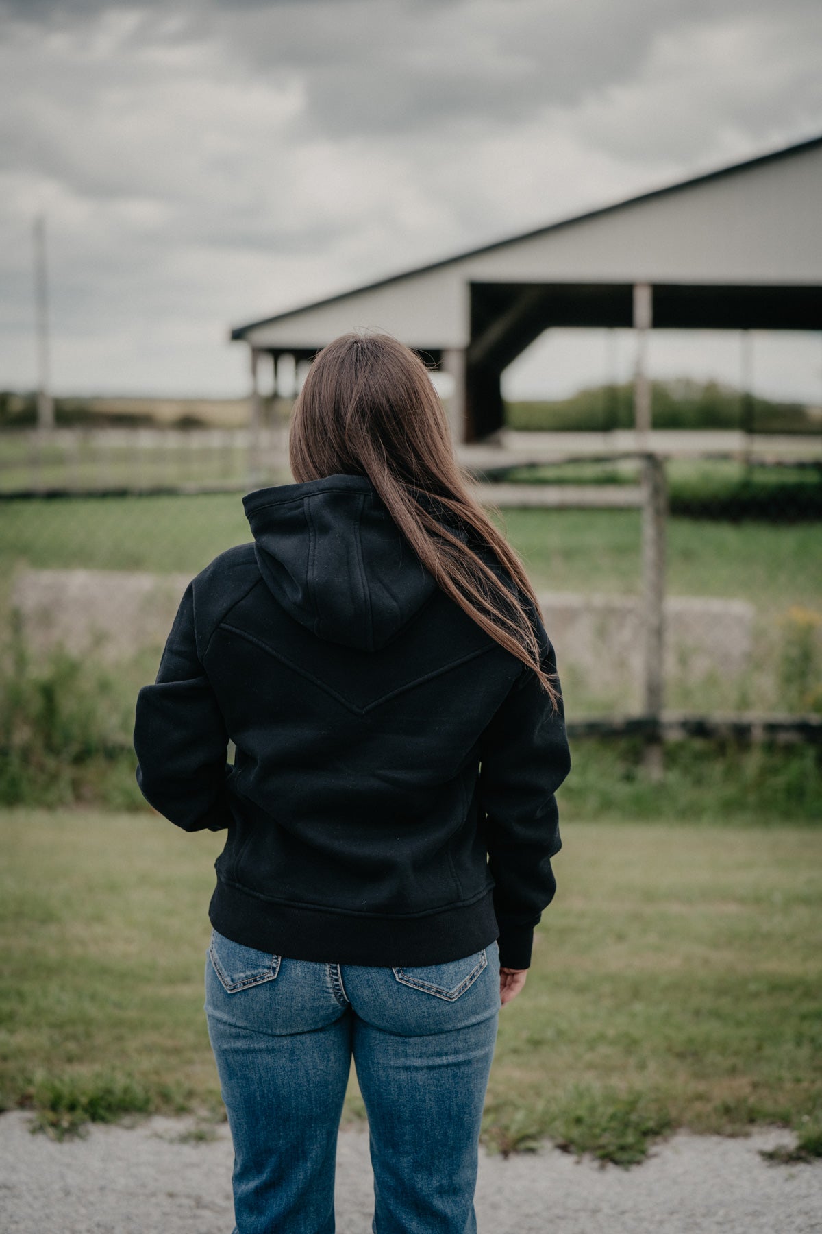 'Ella' Black Hooded Pullover by Kimes Ranch