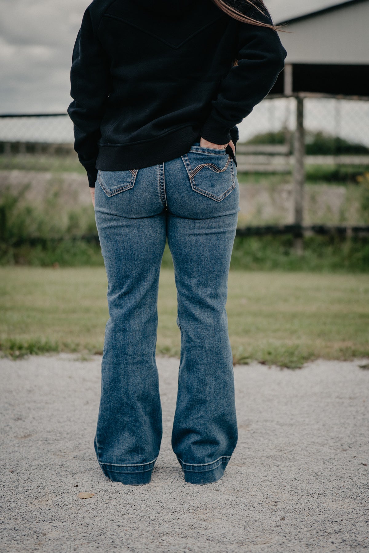 'Wave' High Rise Mid Wash Trouser by Rock & Roll Denim