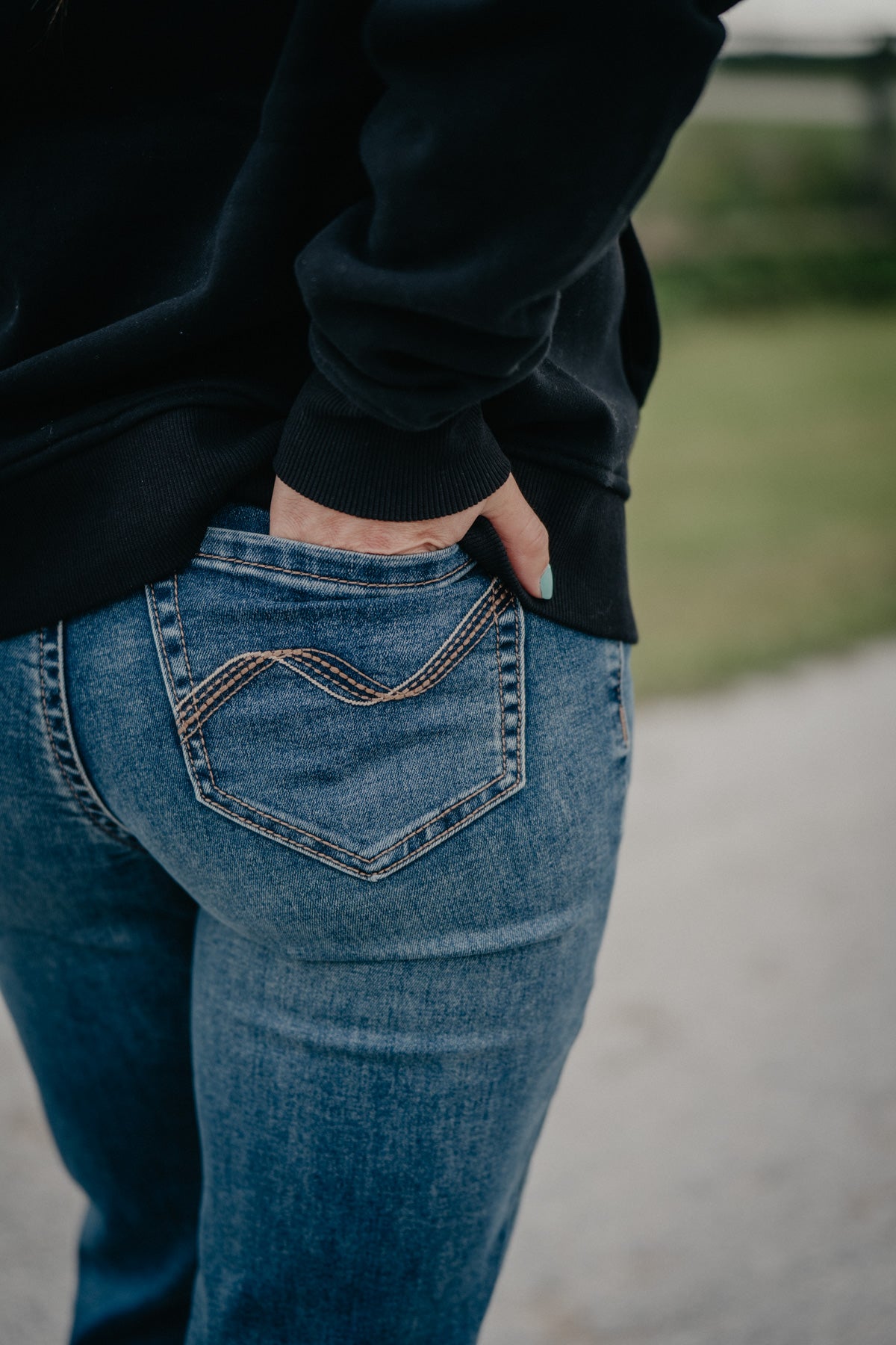 'Wave' High Rise Mid Wash Trouser by Rock & Roll Denim