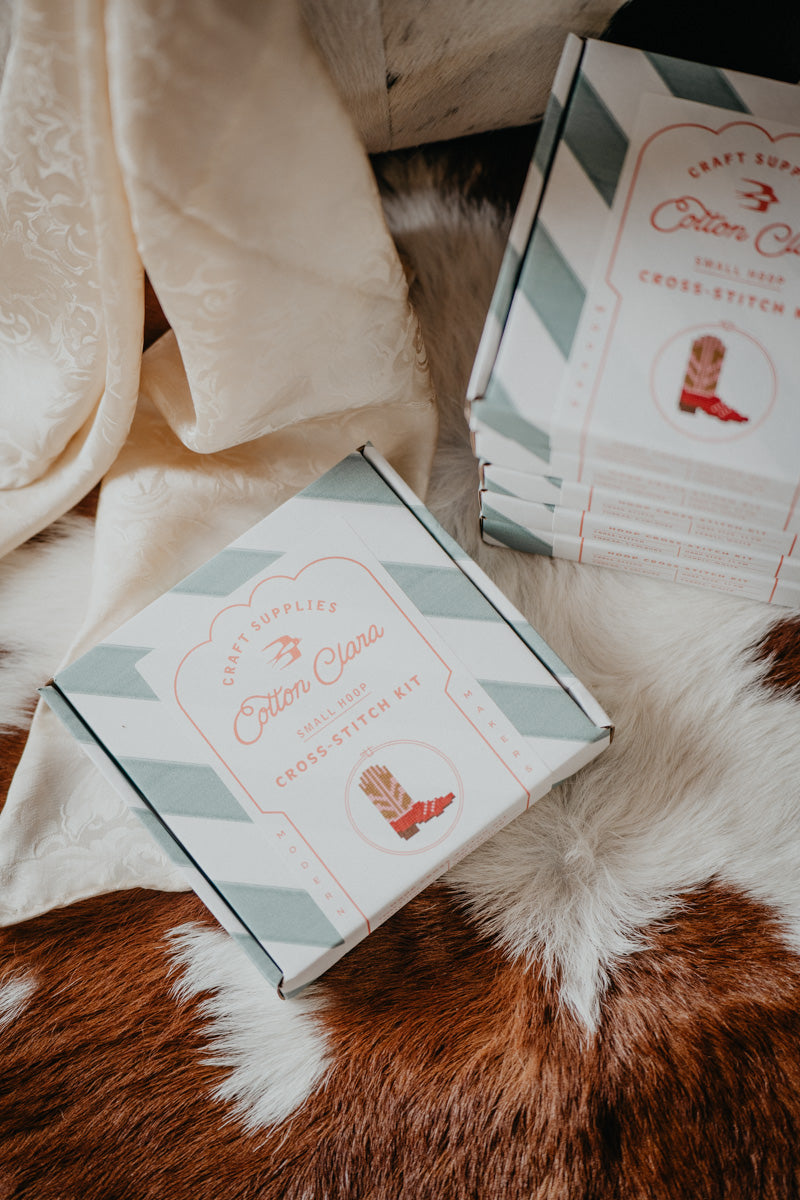 Cowboy Boot Cross Stitch Craft Kit (2 Options)