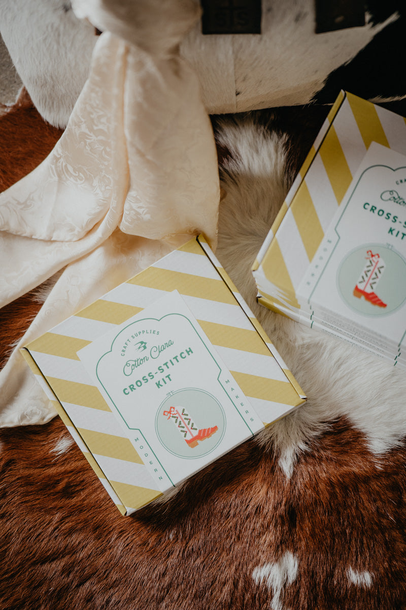 Cowboy Boot Cross Stitch Craft Kit (2 Options)