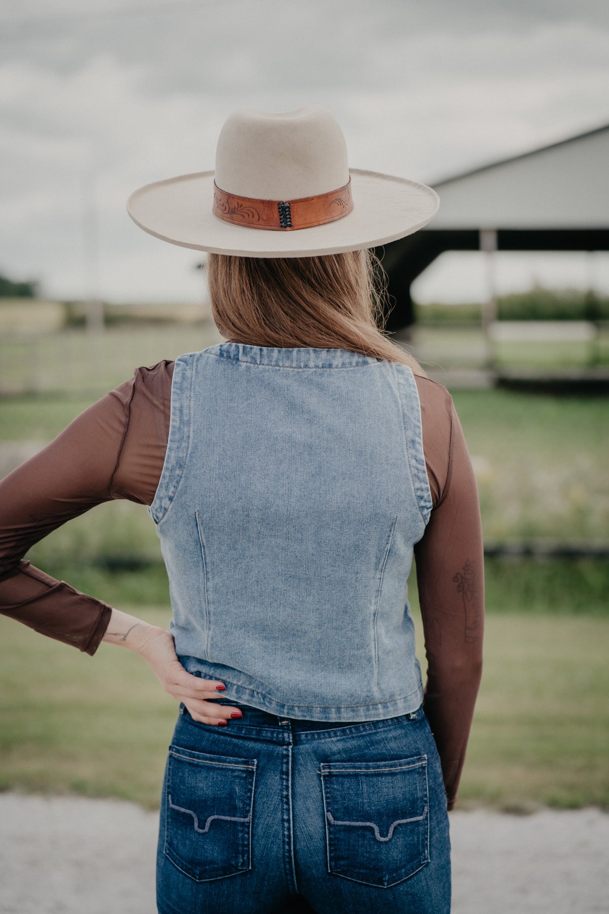'Denim Darling' Denim Button Up Vest