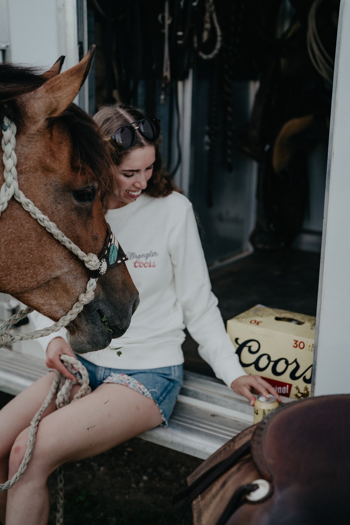 'Banquet' Wrangler X Coors White Crewneck (XS-XXL)