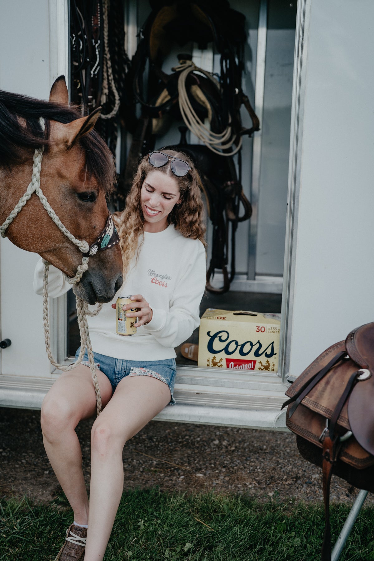 'Banquet' Wrangler X Coors White Crewneck (XS-XXL)