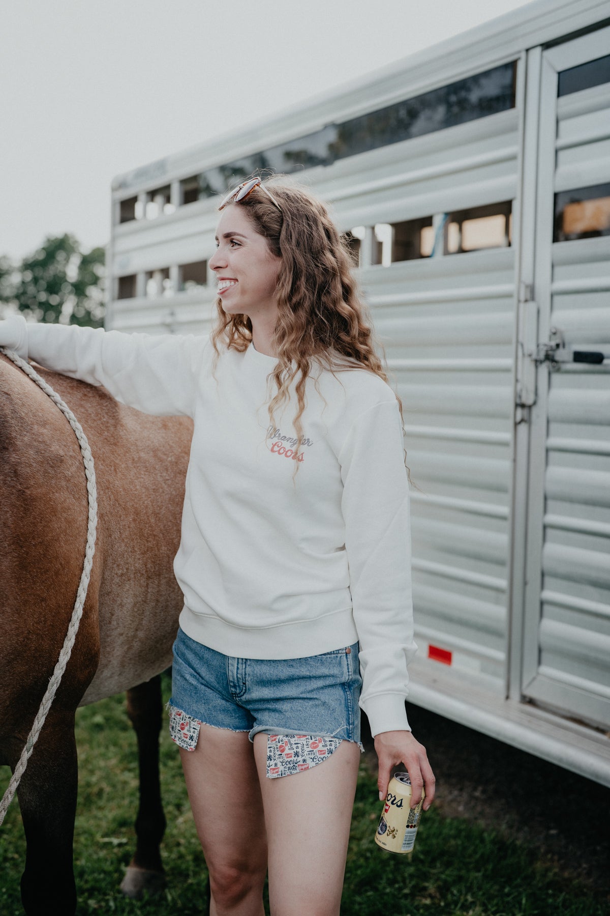 'Banquet' Wrangler X Coors White Crewneck (XS-XXL)