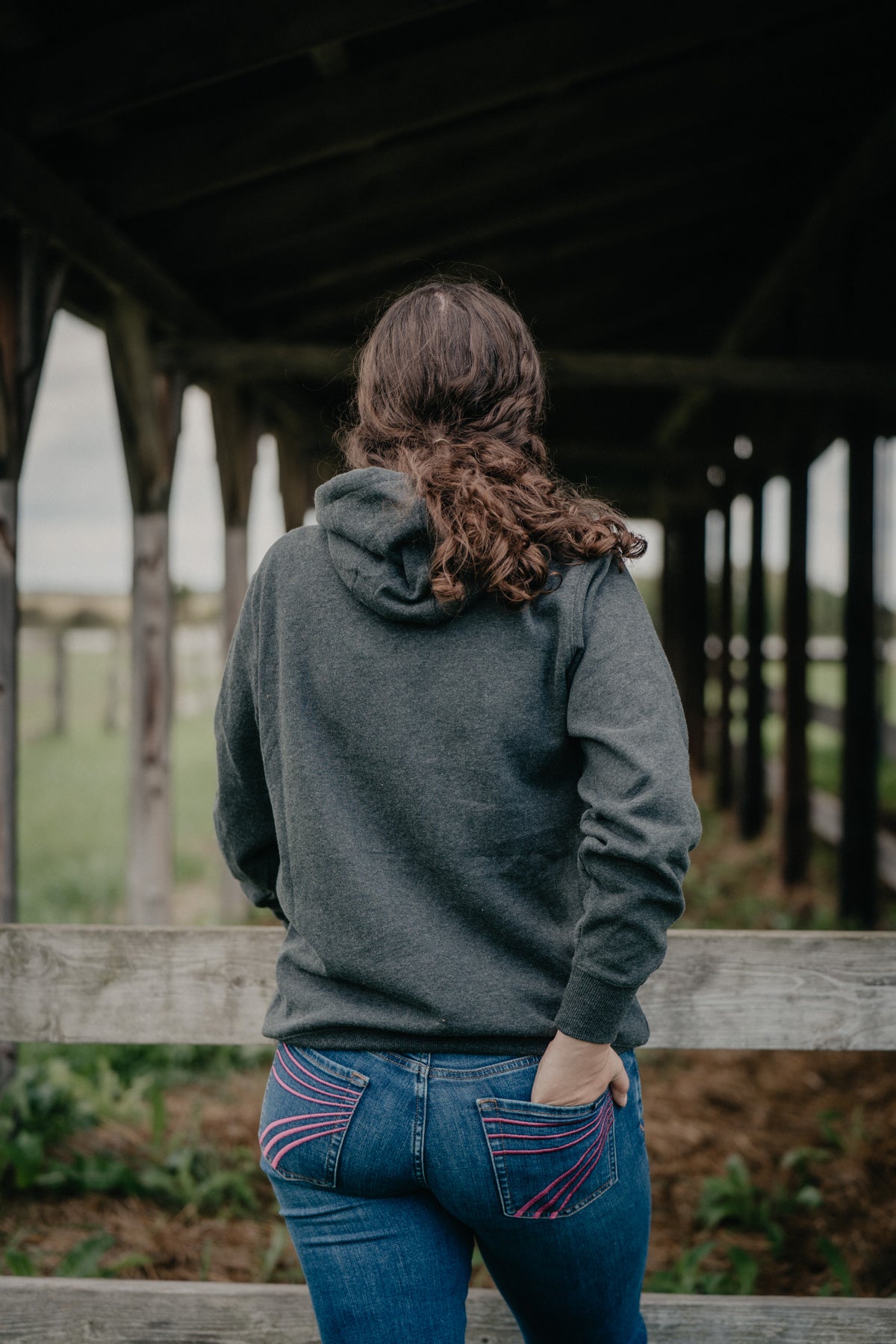 'Heather' Women's Charcoal Grey Logo Hoodie by Ariat