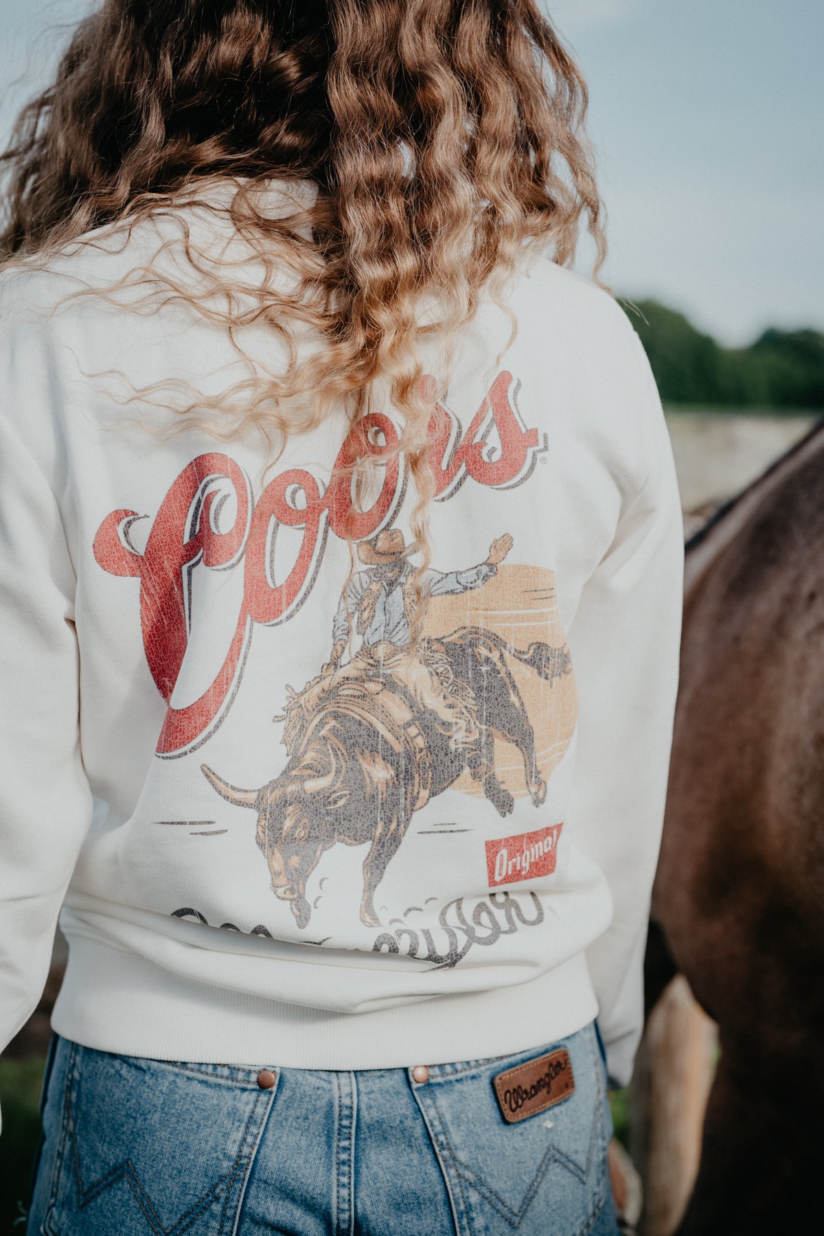 'Banquet' Wrangler X Coors White Crewneck (XS-XXL)