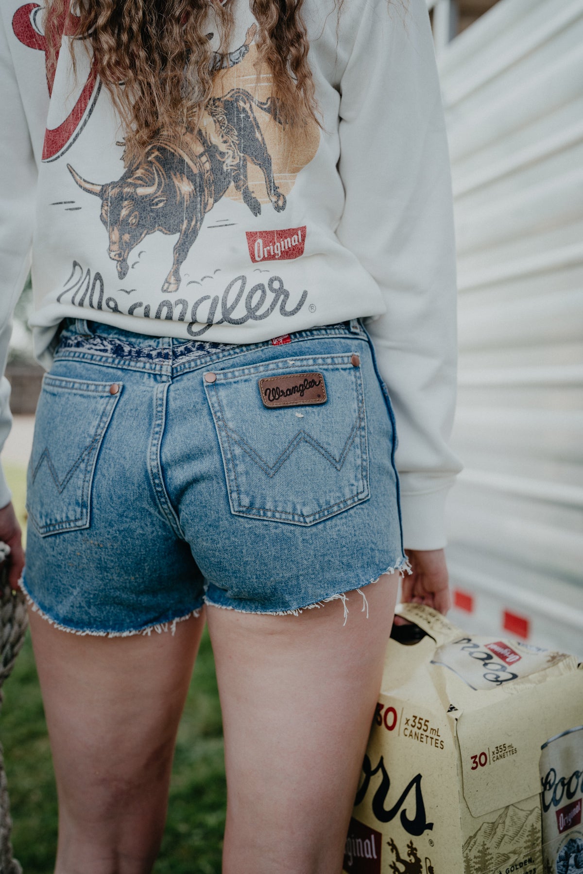 'Reworked' Wrangler X Coors Denim Shorts 3.5" Inseam (24-31)