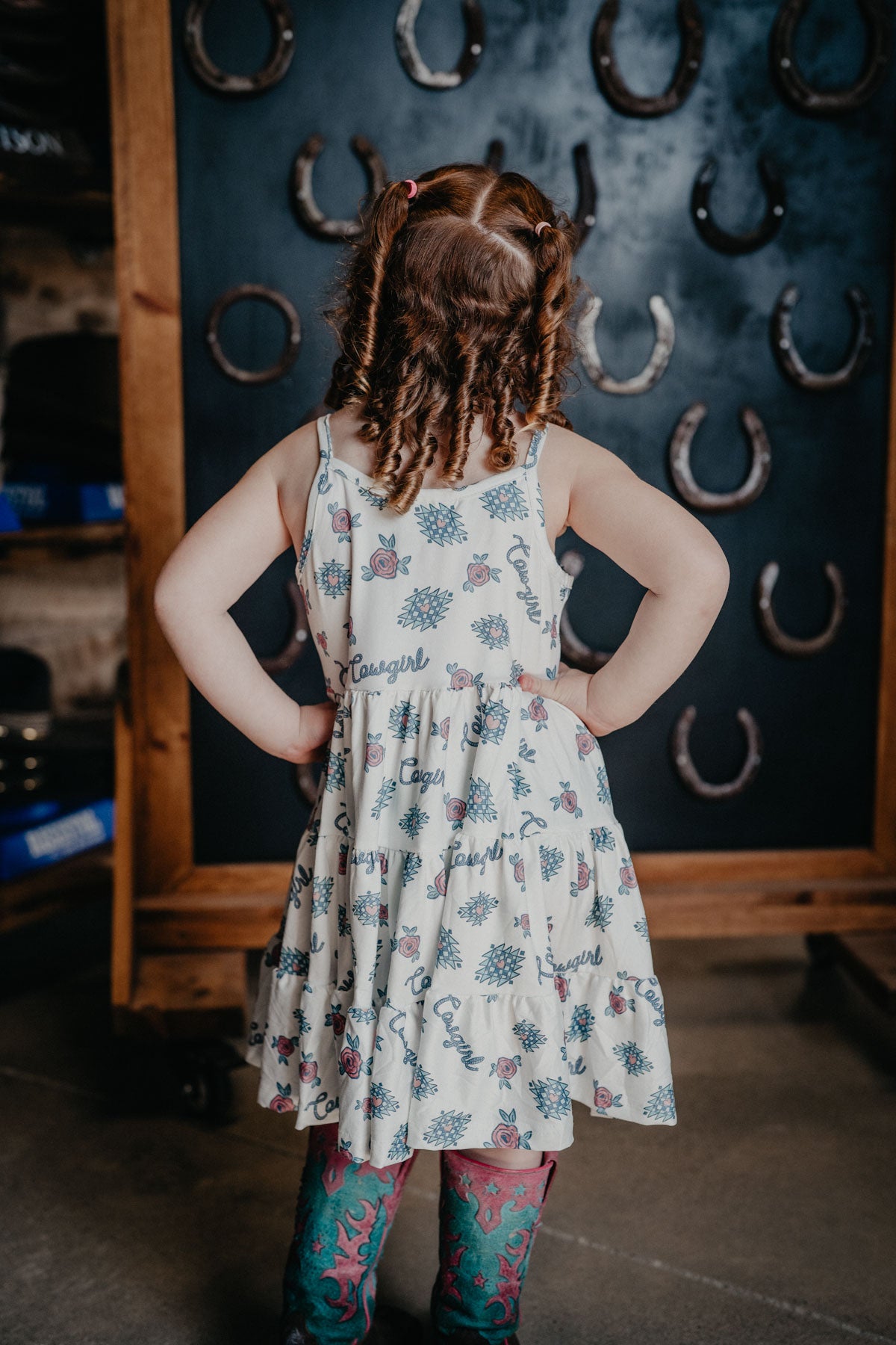 'Veronica' 2 Piece Retro Lil' Cowgirl Vest & Dress Set (6-12M to 7T)