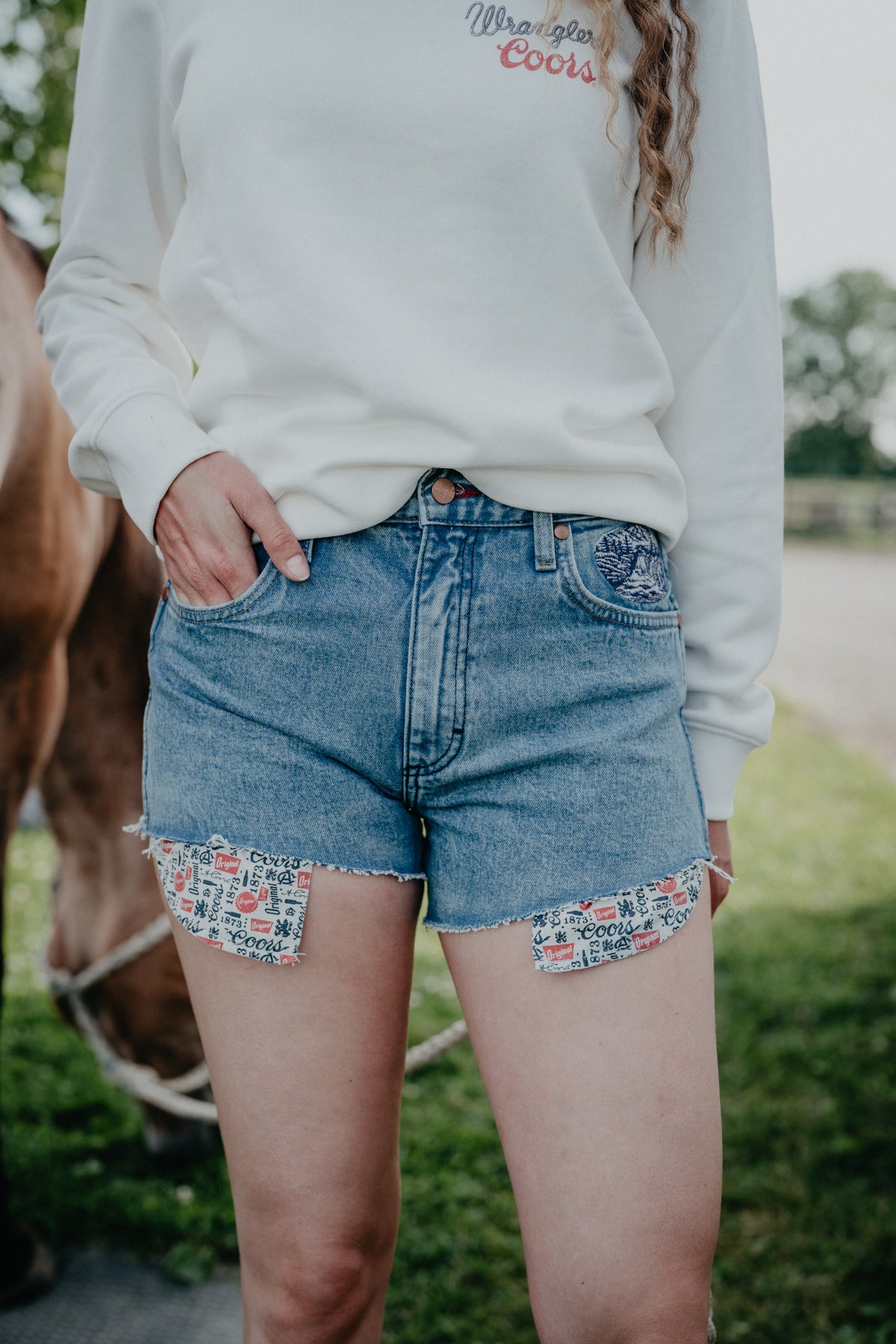 'Reworked' Wrangler X Coors Denim Shorts 3.5" Inseam (24-31)