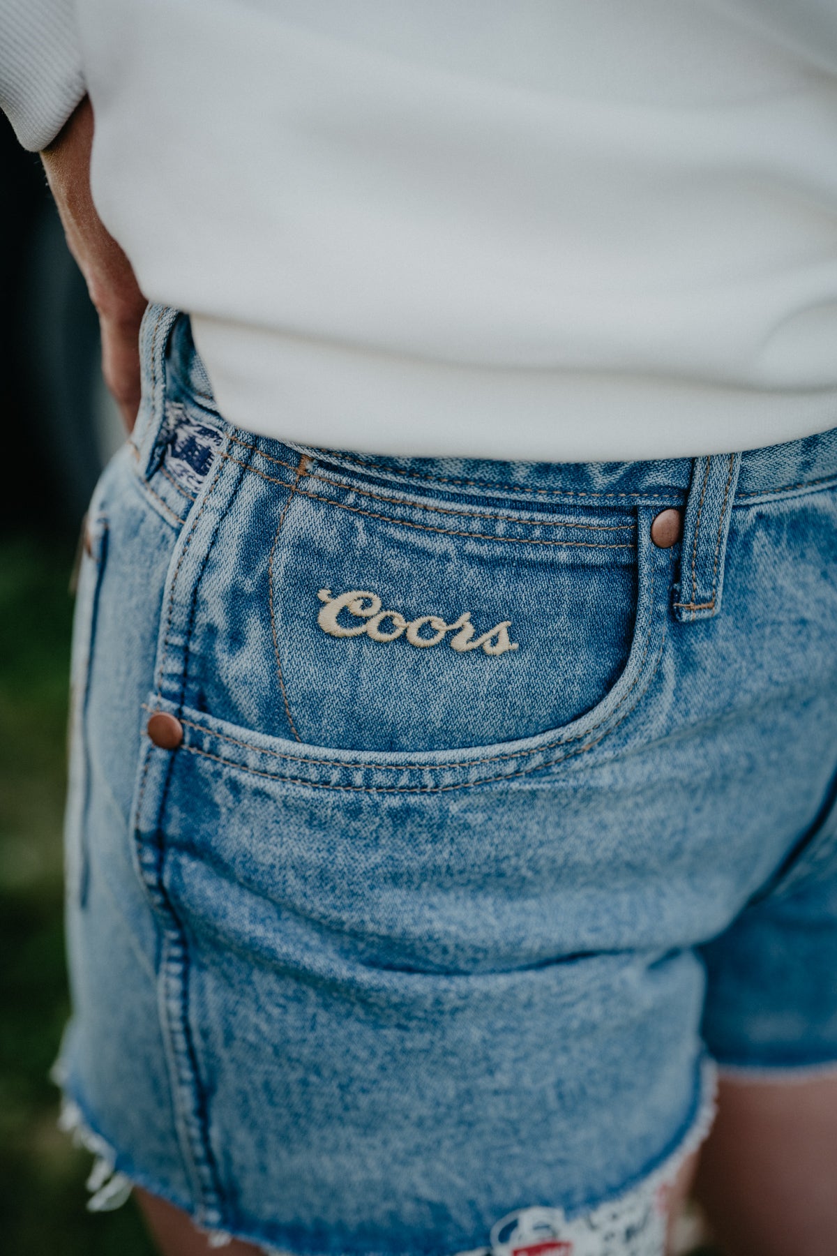 'Reworked' Wrangler X Coors Denim Shorts 3.5" Inseam (24-31)