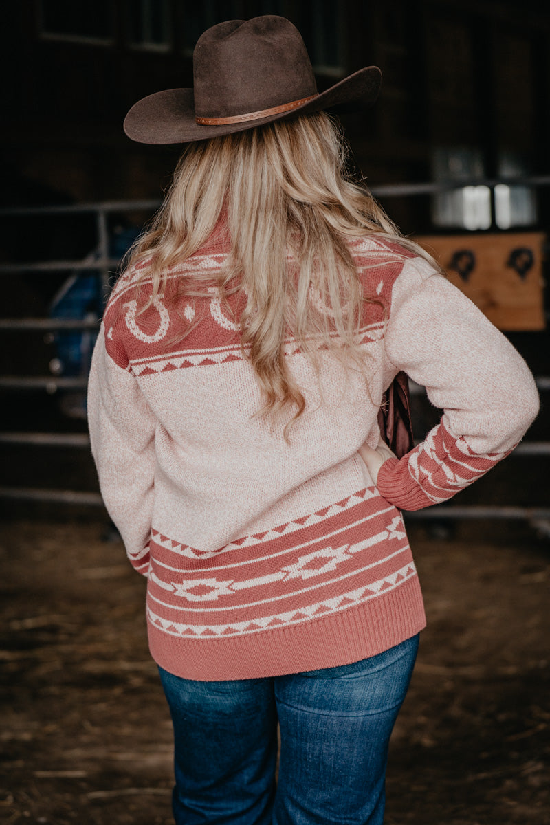 'Penelope' Wrangler Women's Pink Retro Horse Cardigan (S-XXL)
