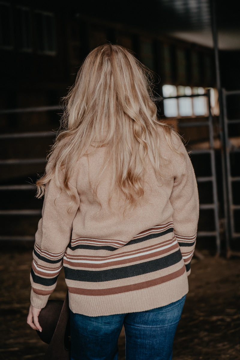 'Winnie' Women's Wrangler Tan Horse Cardigan (S-XXL)