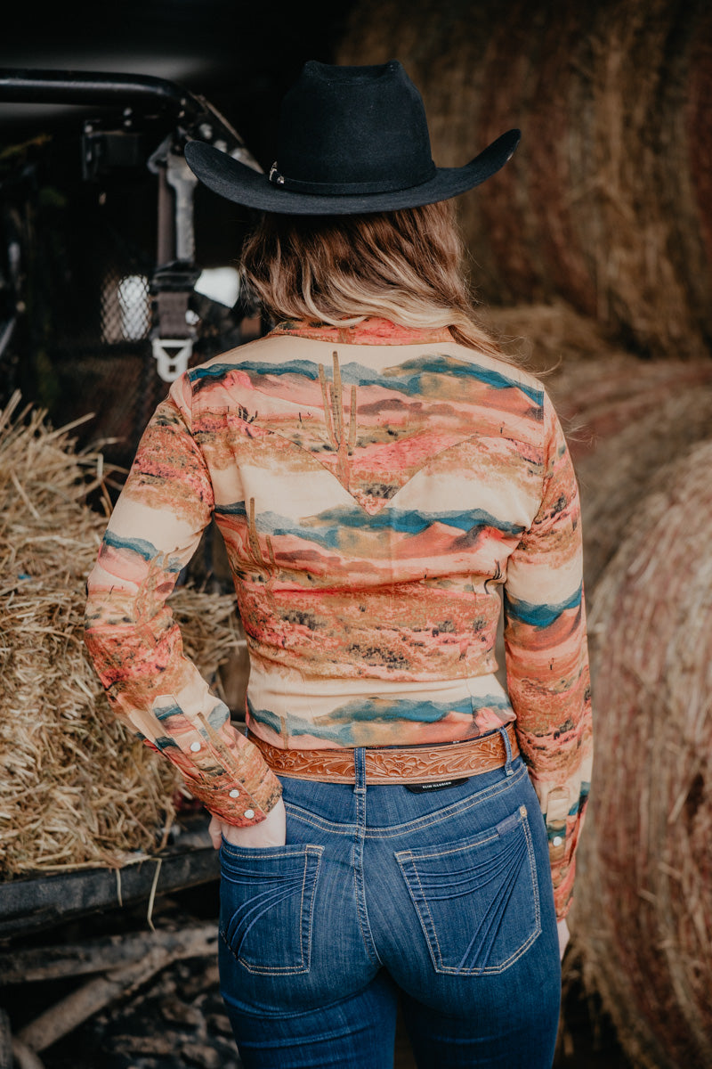 'Mandi' Women's Wrangler Retro Desert Scene Snap Shirt (XS-XXL)