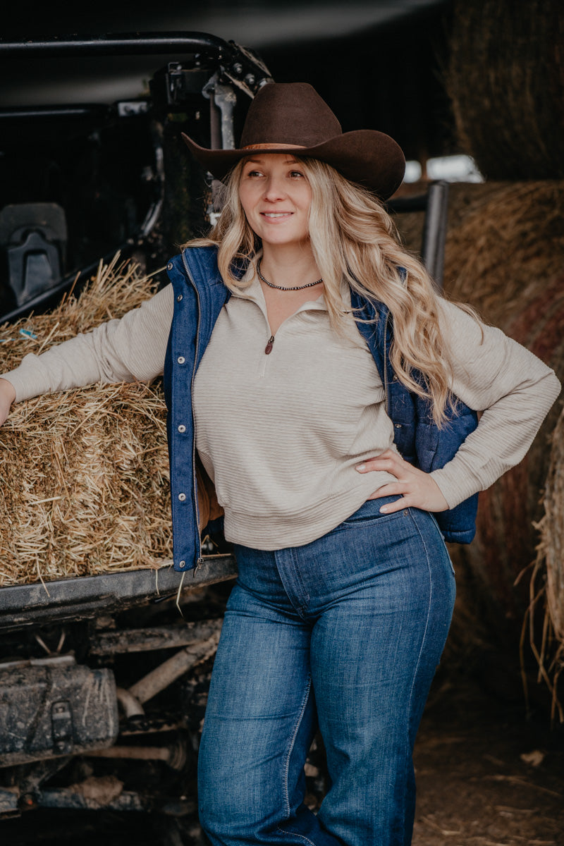 'High Noon' Women's Ariat Textured 1/2 Zip Sweater (XS-XXL)