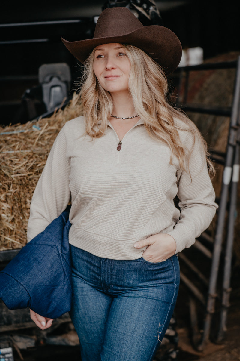 'High Noon' Women's Ariat Textured 1/2 Zip Sweater (XS-XXL)