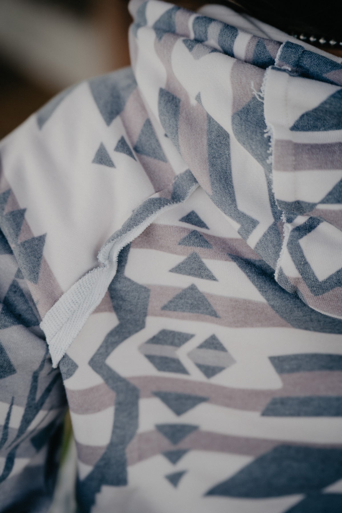 'Jade' Women's Hooey Gardenia Cream Hoody with Tan/Charcoal Aztec Pattern