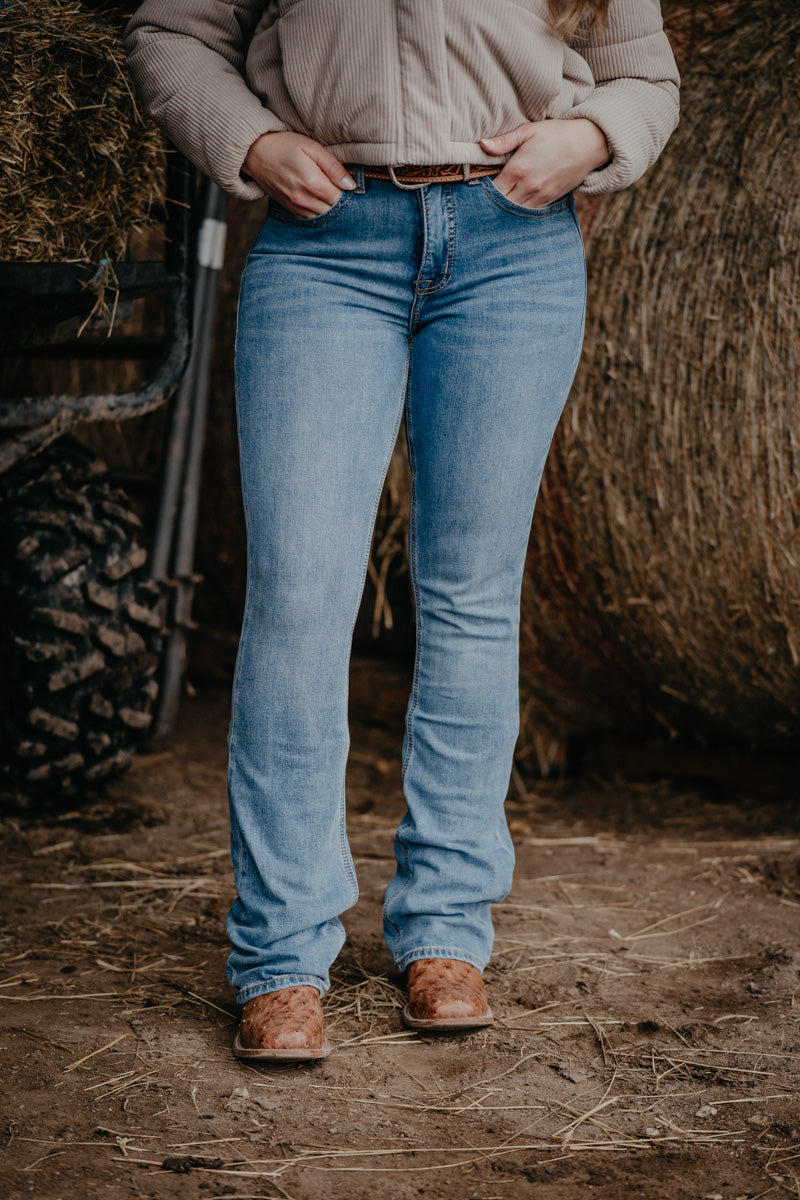 'Langley' Yoke Detail High Rise Bootcut (Sizes 24-36)