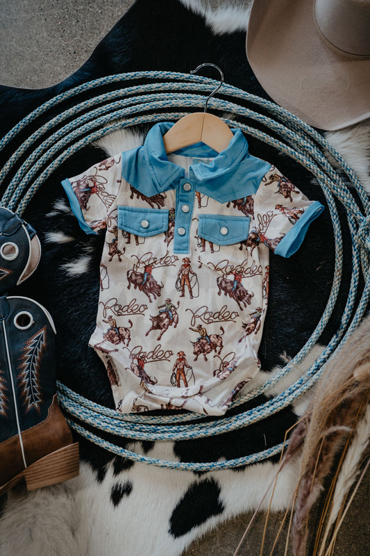 Rodeo Bull Rider Pearl Snap Onesie/Tee (3-6M to 7T)