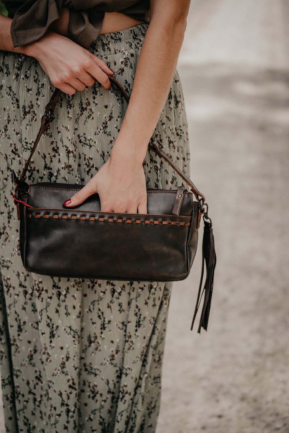 'Bandera' Chocolate Shoulder Bag