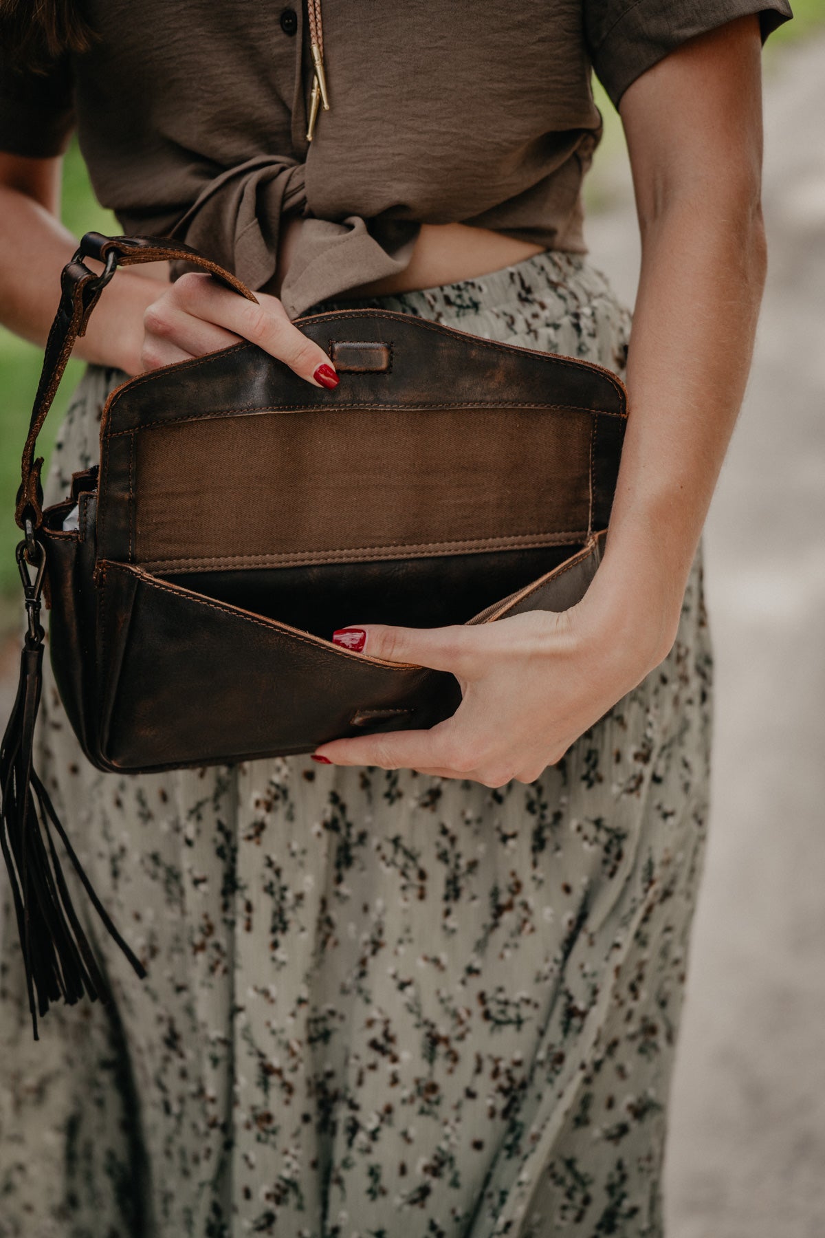 'Bandera' Chocolate Shoulder Bag