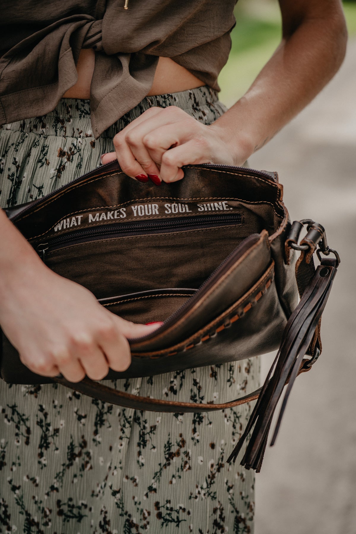 'Bandera' Chocolate Shoulder Bag