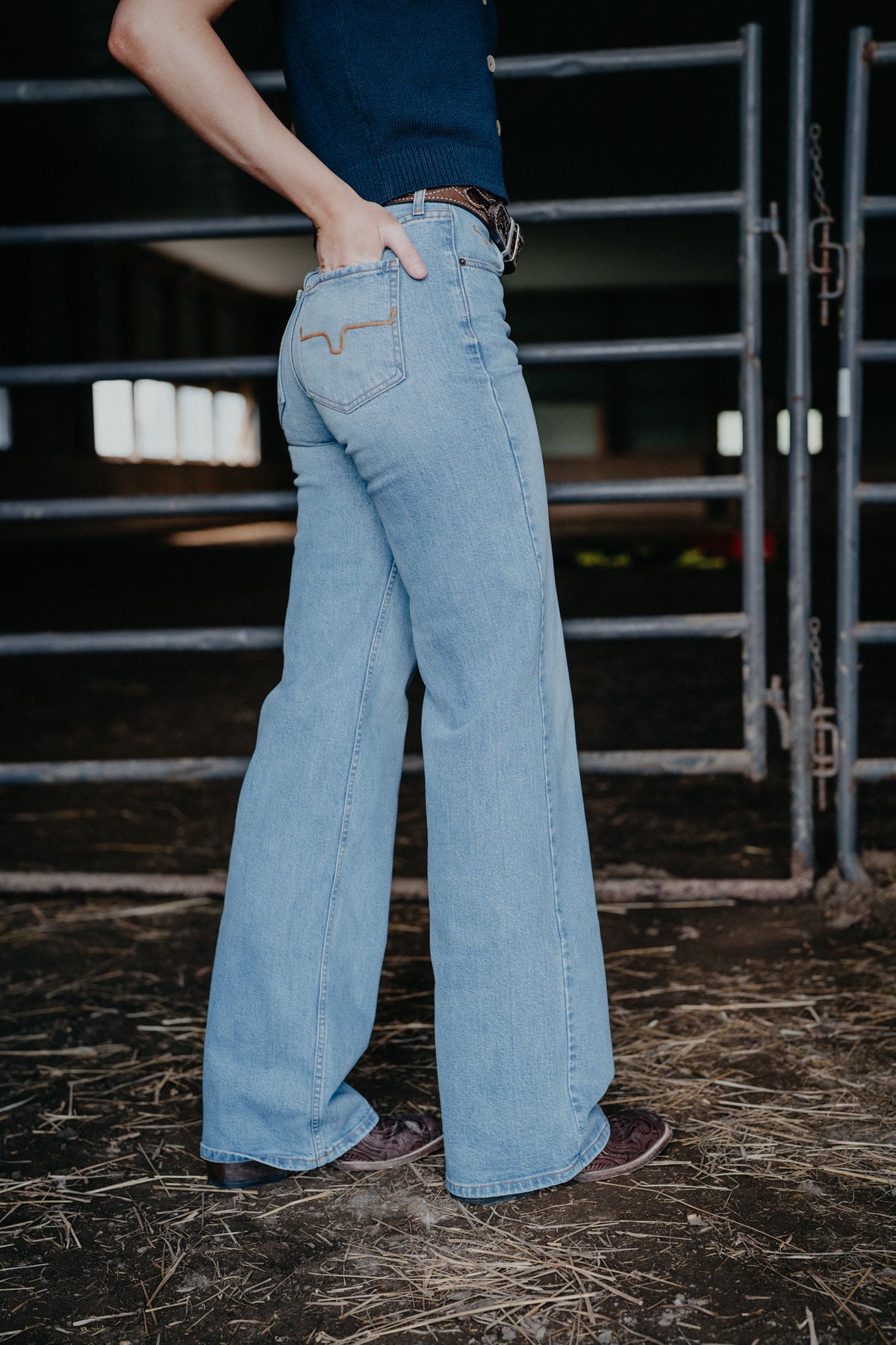 'Zoey' High Rise Wide Leg Jean by Kimes Ranch