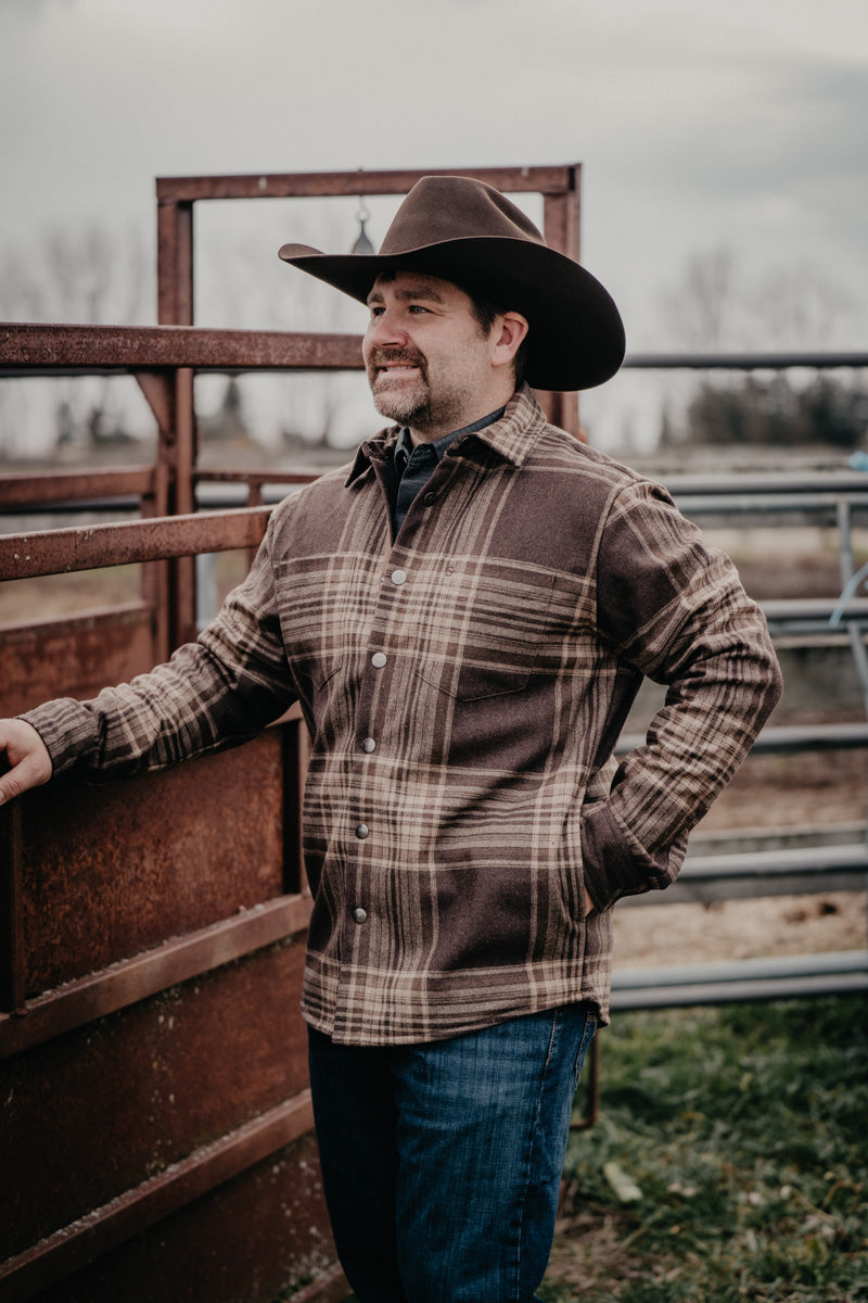 'Cooper' Men's Wool Plaid Shirt Jacket by Stetson (S-XXL)