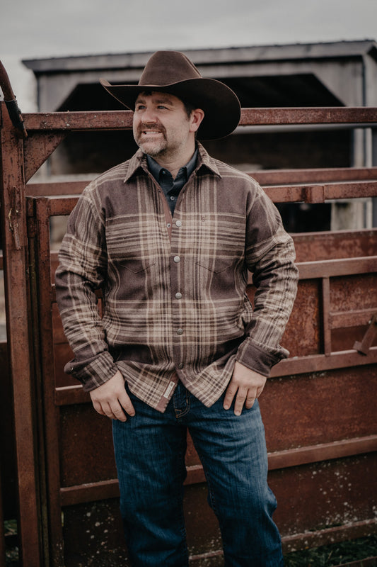 'Cooper' Men's Wool Plaid Shirt Jacket by Stetson (S-XXL)