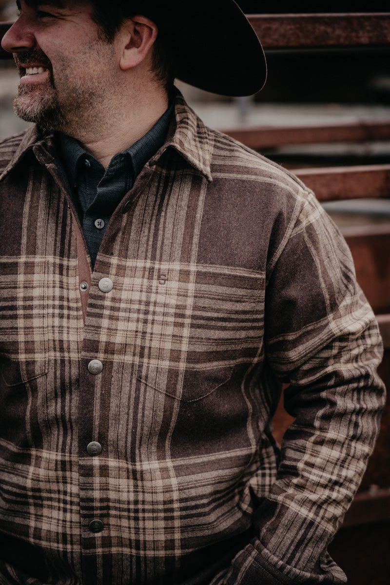 'Cooper' Men's Wool Plaid Shirt Jacket by Stetson (S-XXL)