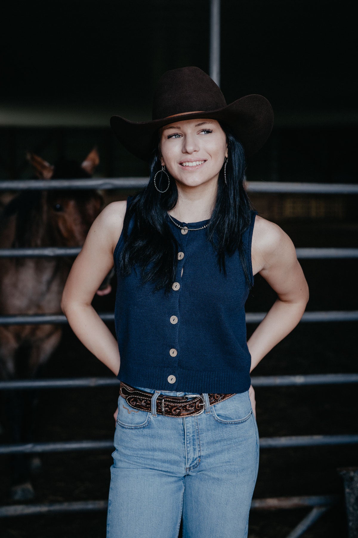 'Taryn' Button Down Knit Cardigan Vest {S-L; 2 Colours)