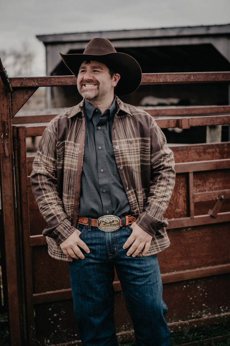 'Cooper' Men's Wool Plaid Shirt Jacket by Stetson (S-XXL)