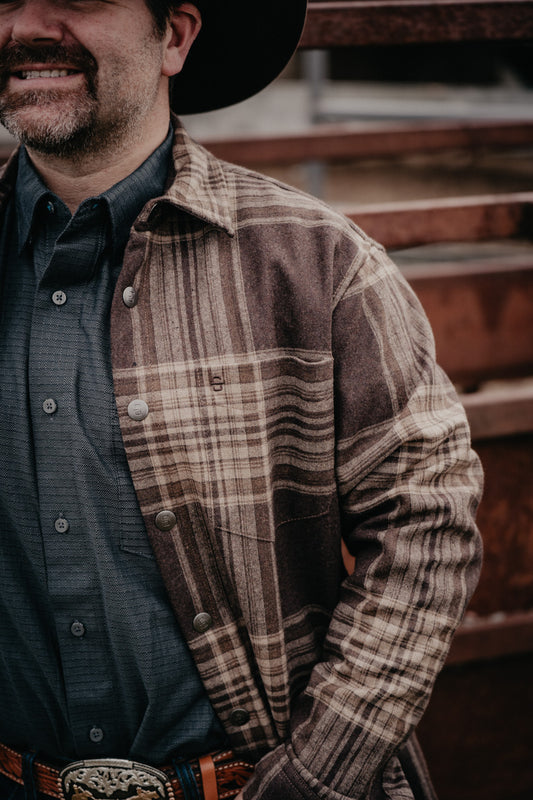 'Cooper' Men's Wool Plaid Shirt Jacket by Stetson (S-XXL)