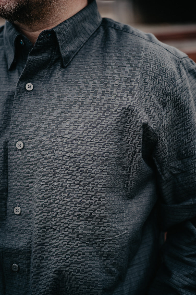 'Johnny' Men's Cody Johnson One Pocket Button Down Shirt Black Shadow (S-XXL)