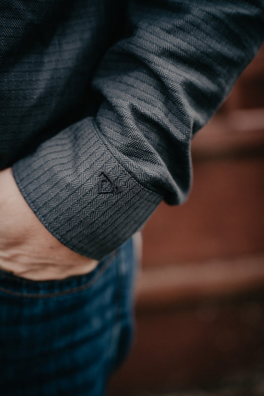 'Johnny' Men's Cody Johnson One Pocket Button Down Shirt Black Shadow (S-XXL)